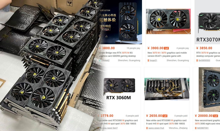 Les chinois ont augmenté la production de minage GeForce RTX 3060 et RTX 3070