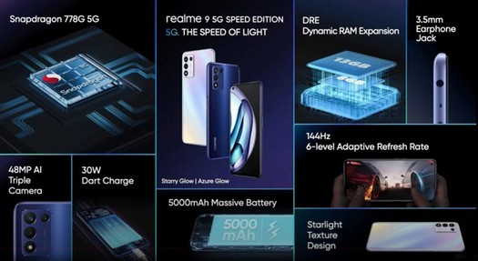 Das Realme 9 5G SE Smartphone erhält einen 144-Hz-Bildschirm, einen Snapdragon 778G-Chip und einen Preis ab 260 US-Dollar