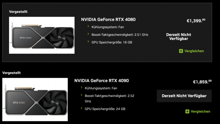 NVIDIA ha ufficialmente ridotto il prezzo delle schede grafiche GeForce RTX 4090 e RTX 4080 in Europa, ma solo del 5%