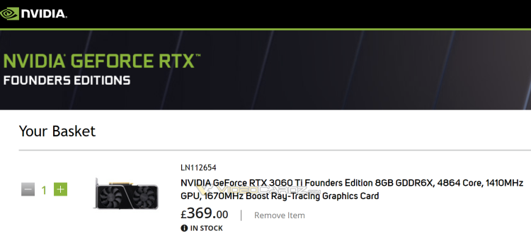 GDDR6X 메모리가 탑재된 GeForce RTX 3060 Ti가 영국 소매업체의 가격 목록에 등장했습니다.