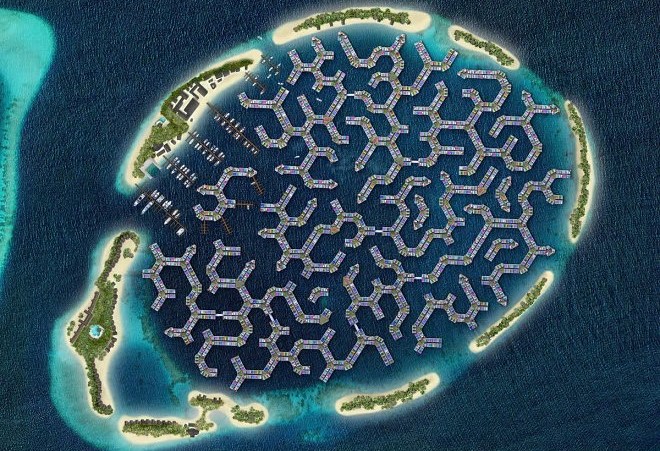 몰디브에서 인구 2만 명을 위한 수상 도시 건설 시작