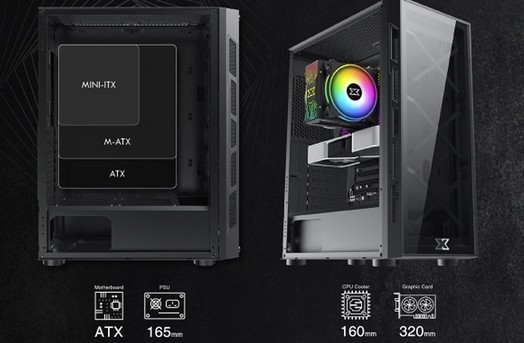 La custodia Xigmatek Venom II GLS ha ricevuto pannelli di vetro sulla parte anteriore e laterale