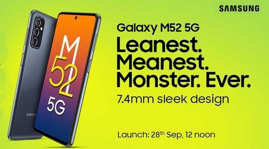 Samsung stellt am 28. September das Galaxy M52 5G-Smartphone mit 120-Hz-Display vor