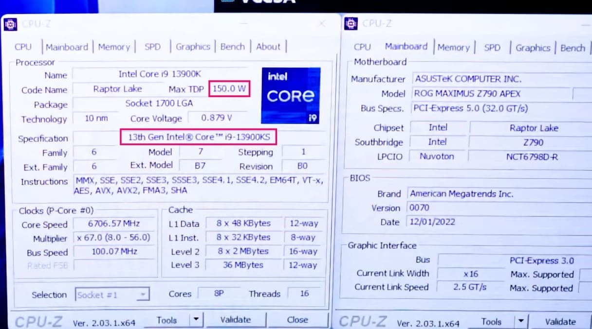 Intel ha inavvertitamente rivelato il livello TDP del processore Core i9 13900KS
