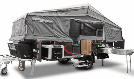 火星スペースXエアインフレータブルキャンピングカーがセットアップ