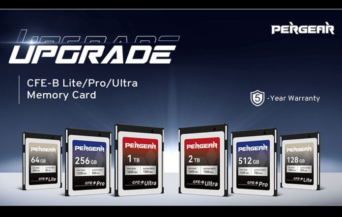 Pergear lance des cartes mémoire CFexpress Type-B de 1 à 2 To