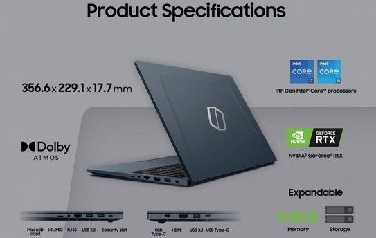 Presentato il Samsung Galaxy Book Odyssey, il primo laptop al mondo con processori Intel Tiger Lake-H45 e grafica GeForce RTX 3050 Ti
