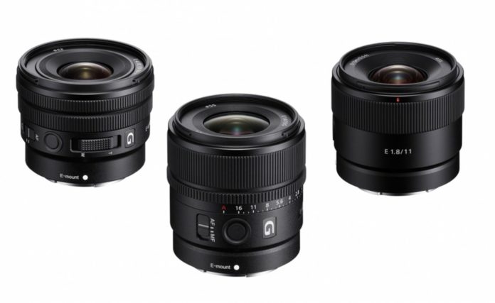 Anunciadas lentes Sony 10-20mm F/4 PZ, 15mm F/1.4 e 11mm F/1.8
