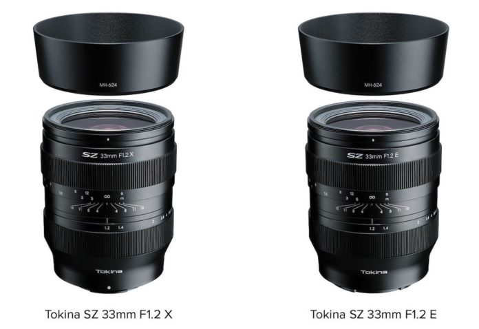 Objectif Tokina SZ 33mm F/1.2 annoncé pour Sony et Fuji