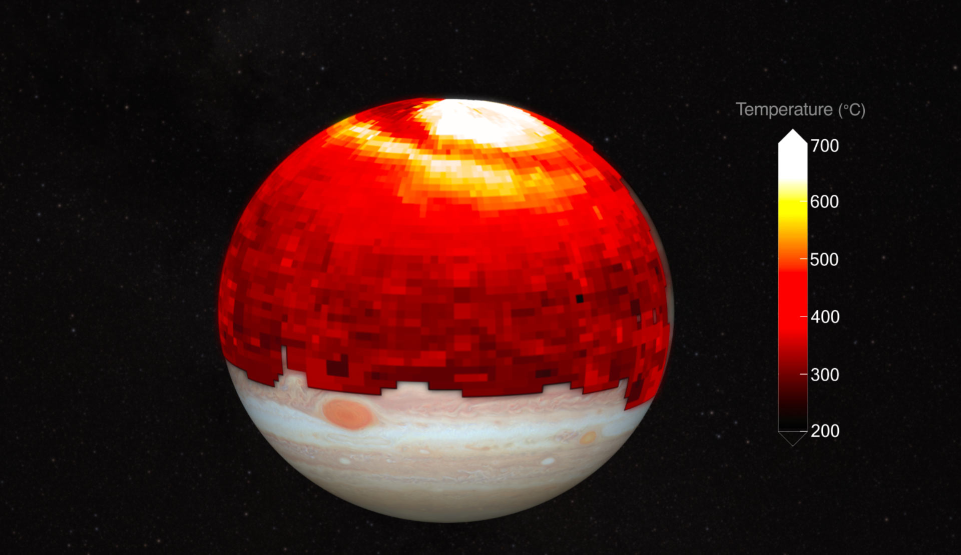 Enorme ondata di calore individuata nell'alta atmosfera di Giove
