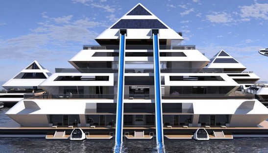 얼음이 바다에 범람하면 억만 장자는 떠 다니는 피라미드에서 살 것입니다.