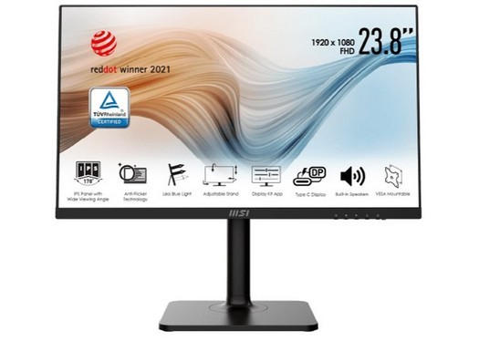 MSI Modern MD241P 모니터에는 USB Type-C 포트가 장착되어 있습니다.