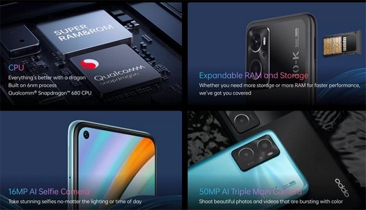 Oppo K10 스마트폰에는 6.5 디스플레이와 5000mAh 배터리가 장착됩니다.