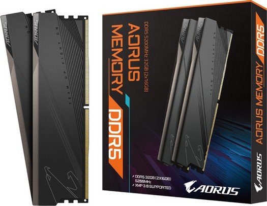 Os módulos de memória Aorus DDR5-5200 receberam um dissipador de calor com revestimento de nano-carbono