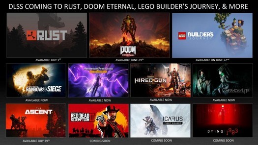 La prise en charge NVIDIA DLSS bientôt disponible dans DOOM Eternal, Rust et plus