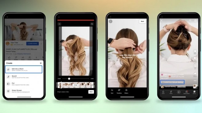 YouTubeでは、フルレングスの動画をショートパンツに簡単に変換できるようになります