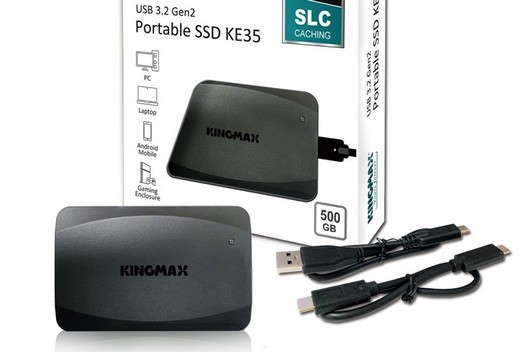 Introduzida a unidade portátil Kingmax SSD-KE35 com velocidade de leitura de até 1000 MB / s
