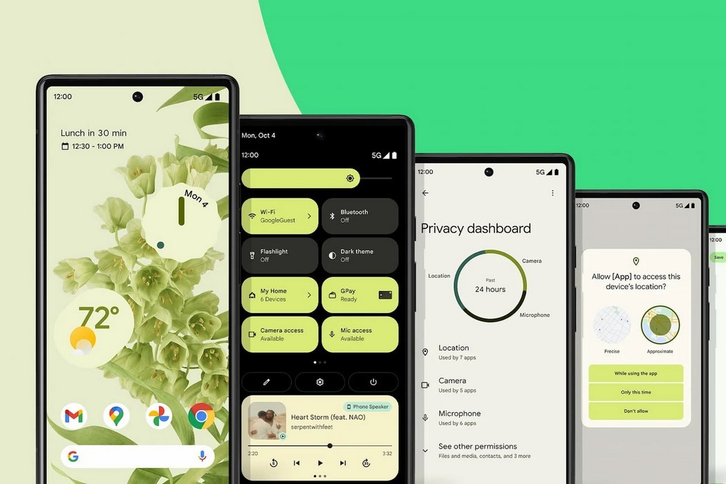 Android 12 está disponível para smartphones Pixel