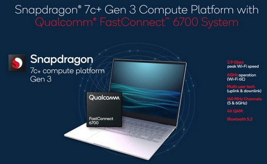Qualcomm Snapdragon 7c + Gen 3-Plattform für Low-Cost-Laptops freigegeben