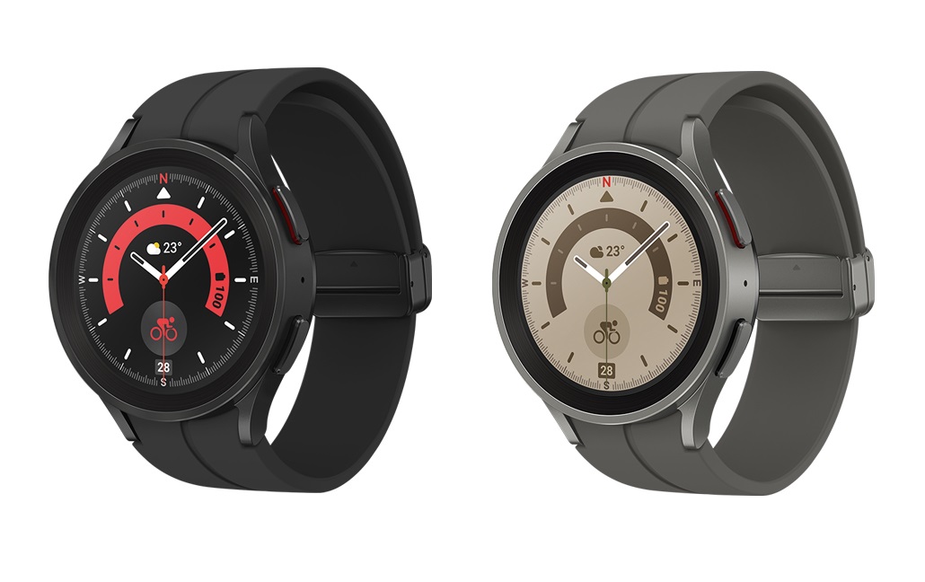 Samsung Galaxy Watch 5 e Watch 5 Pro mostrati nelle immagini