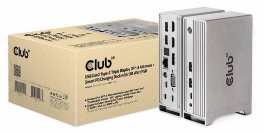 Club 3D bringt USB Gen2 Typ-C Dockingstation mit Unterstützung für drei Monitore auf den Markt