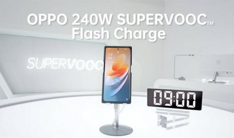 Oppoの240ワットアダプターは9分でスマートフォンを完全に充電します